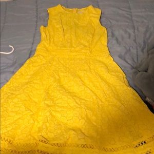 yellow Calvin Klein dress